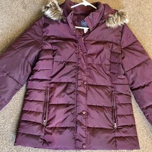 NWOT St John’s Bay Purple Puffer Jacket